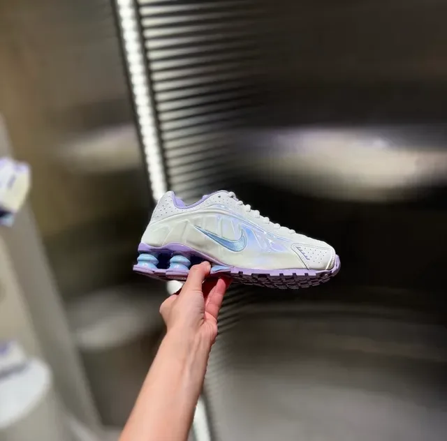 Nike Shox NZ Off-White Purple Turquoise Lifestyle Sneakers 15