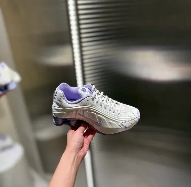 Nike Shox NZ Off-White Purple Turquoise Lifestyle Sneakers 16