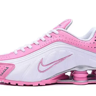 Nike Shox R4 Zapatos de correr rosa blanco de bajo