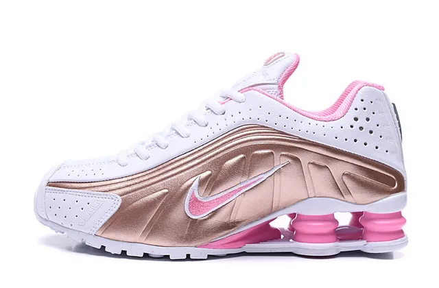 Nike Shox R4 Pink White Low-Top Running Shoes 4