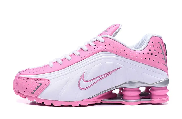 Nike Shox R4 Pink White Low-Top Running Shoes 6