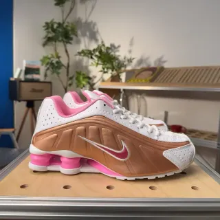 Nike Shox Running Sneaker White Copper Pink Lifestyle Sneakers