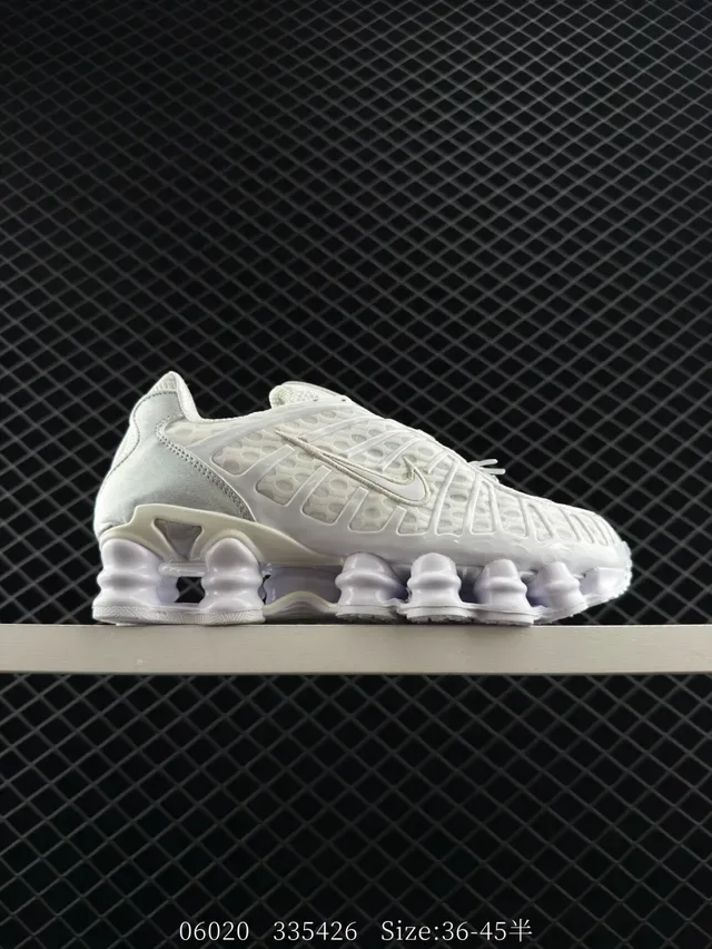 Nike Shox TL Monochromatic White Lifestyle Sneakers 5