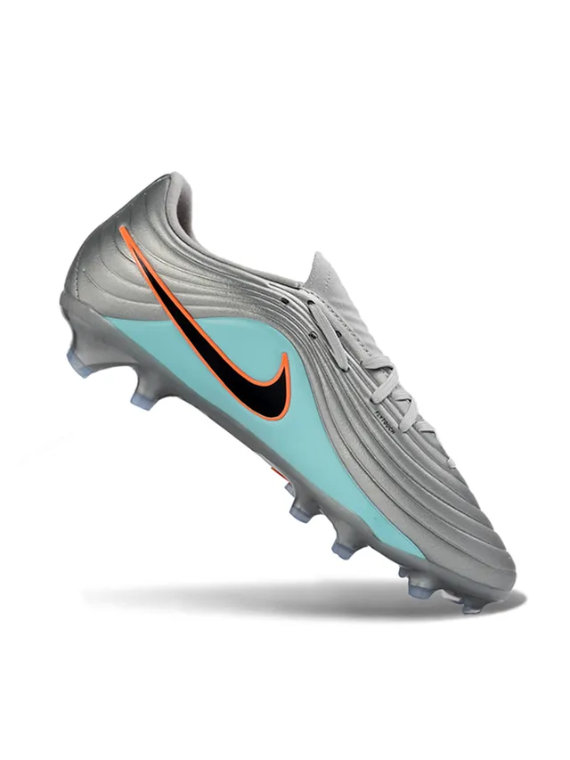 Nike Silver Orange Metallic Synthetic Upper Vibrant Accent Panel Firm-Ground Soccer Shoes 2