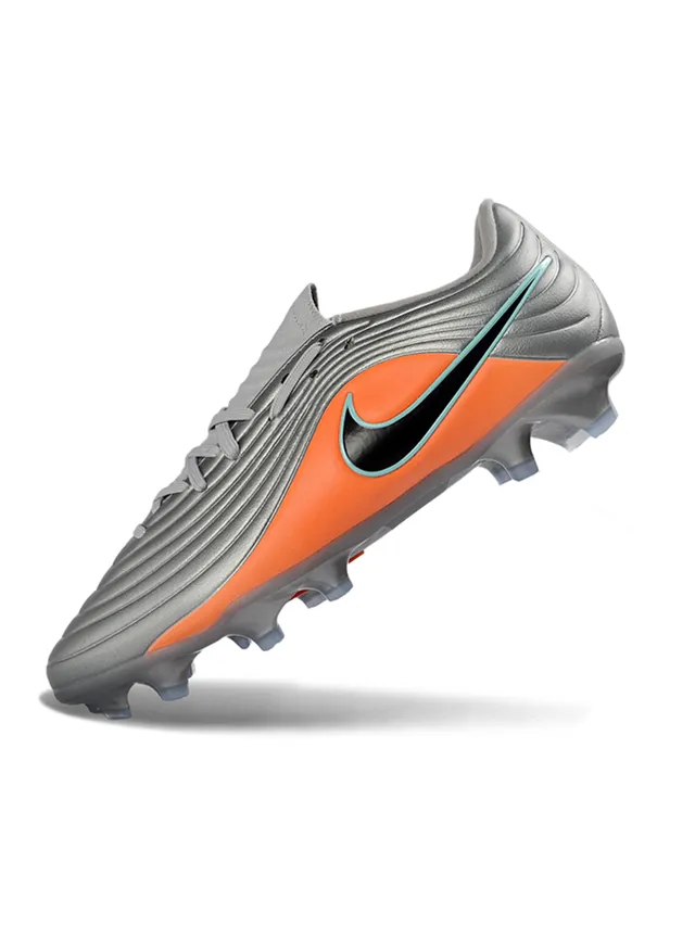 Nike Silver Orange Metallic Synthetic Upper Vibrant Accent Panel Firm-Ground Soccer Shoes 3
