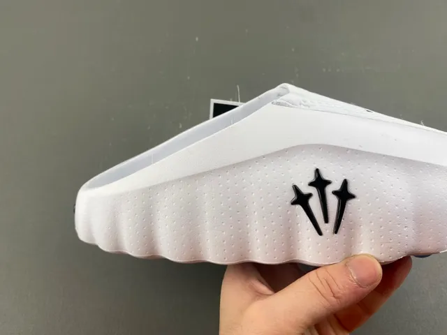 Nike Slide White Black Perforated Mesh Slip-On Slippers 3