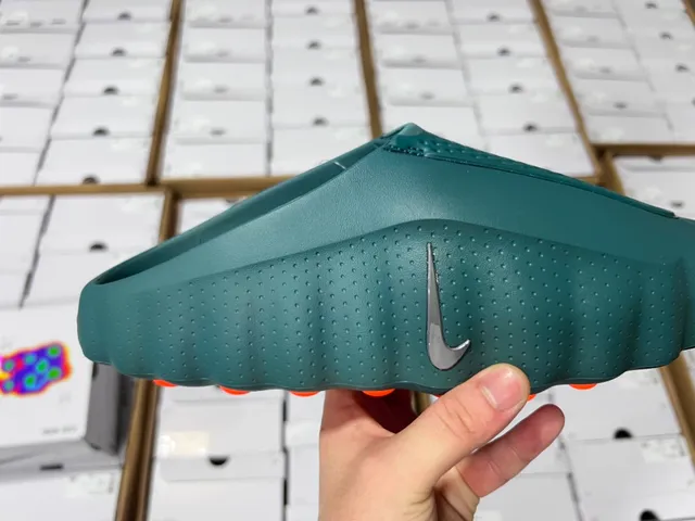 Nike Teal Green Molded Perforated Slipper 18