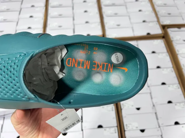 Nike Teal Green Molded Perforated Slipper 20