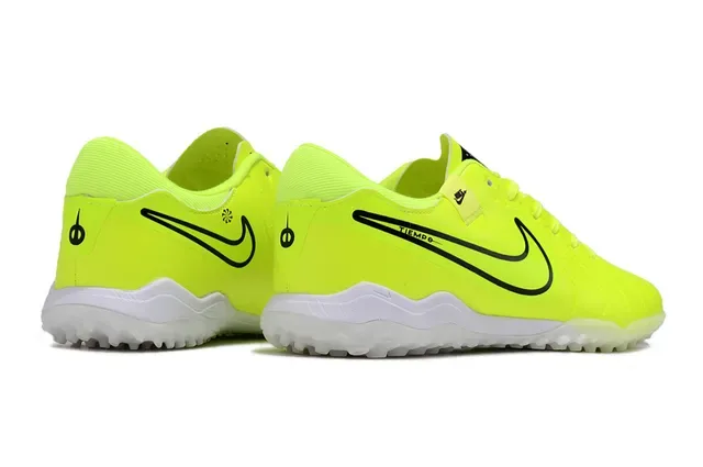 Nike Tiempo Amarillo Negro Low-Cut Synthetic Upper Clavos Cónicos Turf Zapatos de fútbol 3