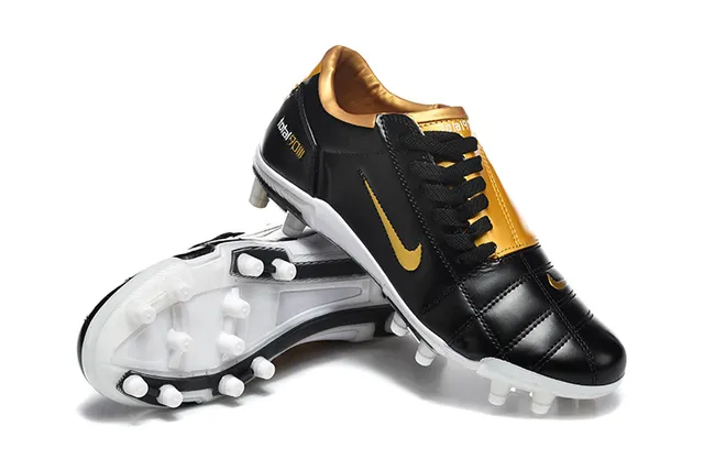 Nike Total 90 III Black Gold Firm-Ground Soccer Shoes 7