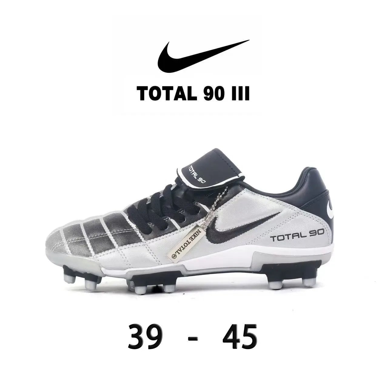 Nike Total 90 III أحذية كرة القدم البيضاء والأحمر للأرض الصلبة 2