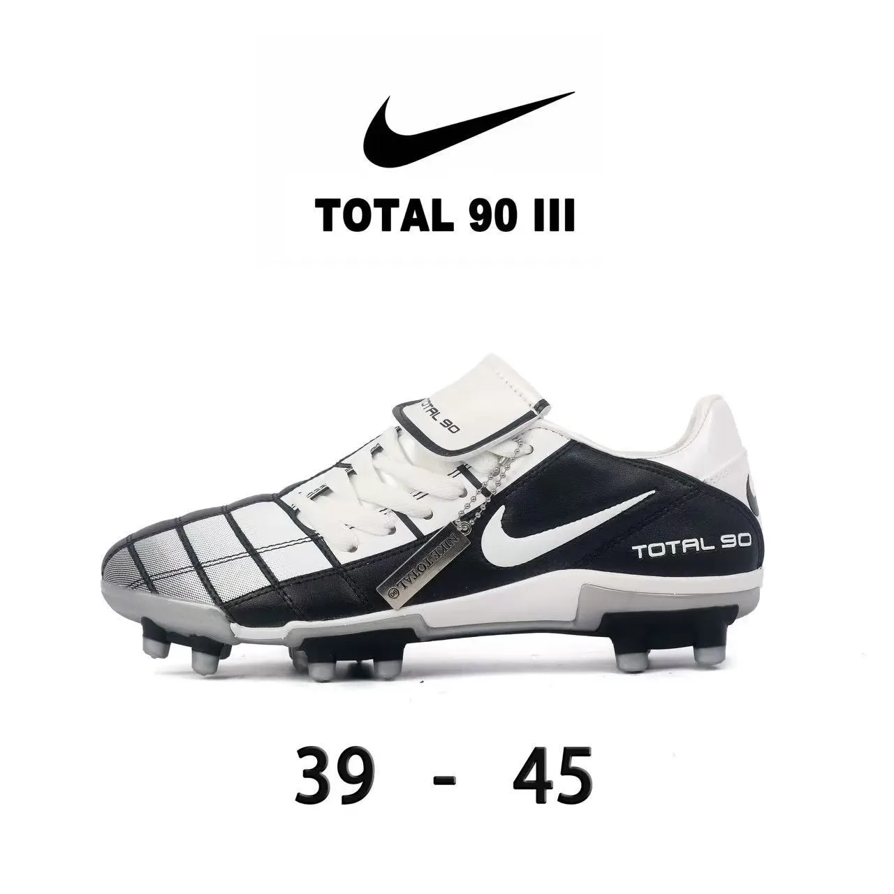 Nike Total 90 III أحذية كرة القدم البيضاء والأحمر للأرض الصلبة 3