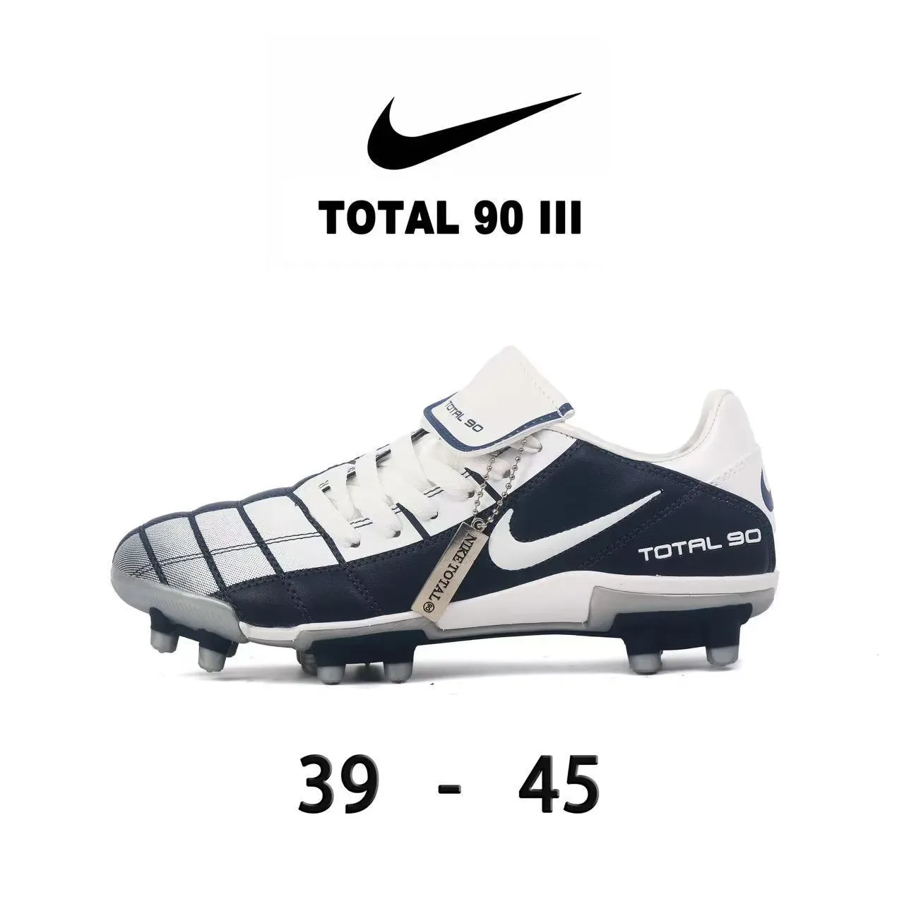 Nike Total 90 III أحذية كرة القدم البيضاء والأحمر للأرض الصلبة 5