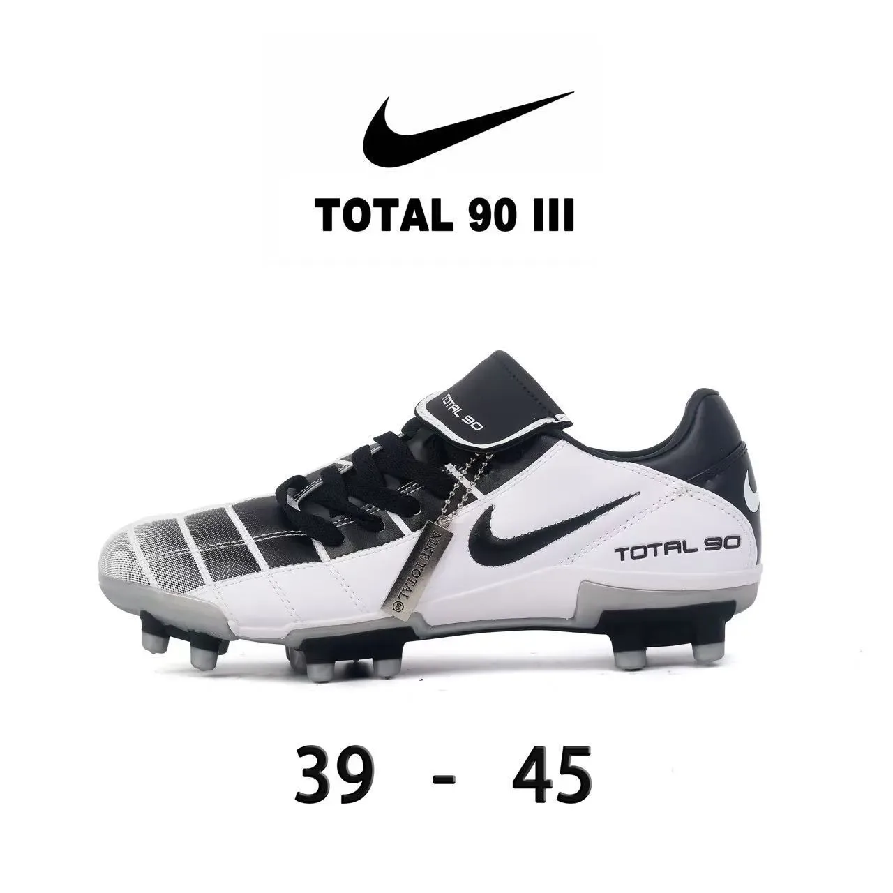 Nike Total 90 III أحذية كرة القدم البيضاء والأحمر للأرض الصلبة 6