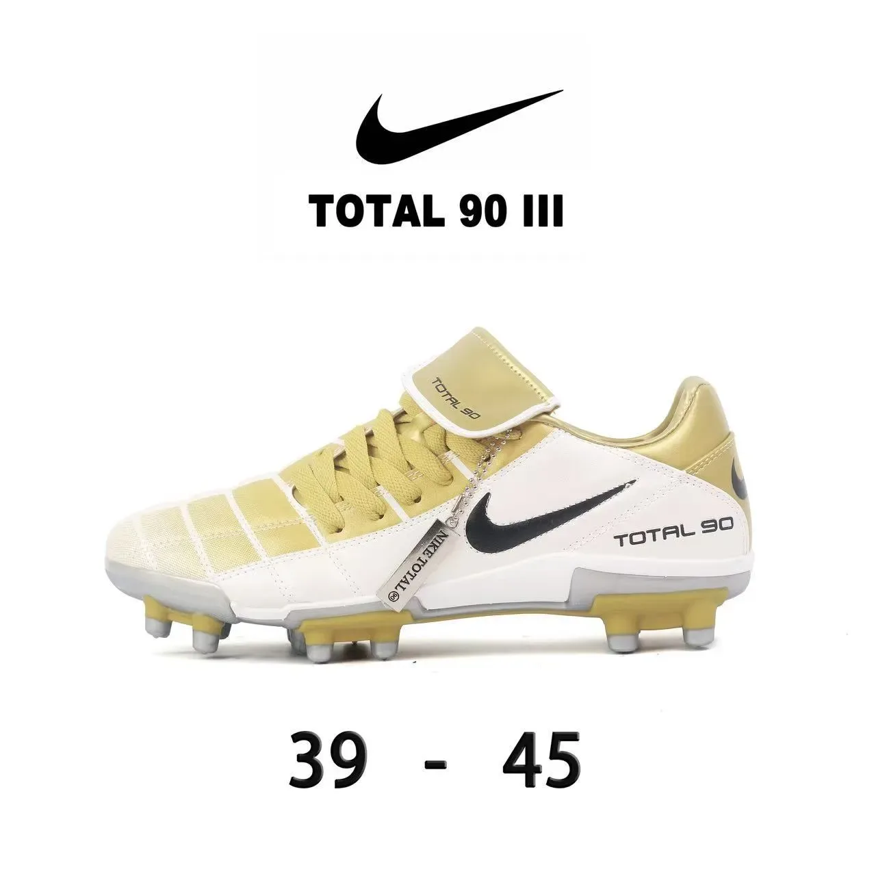 Nike Total 90 III أحذية كرة القدم البيضاء والأحمر للأرض الصلبة 7