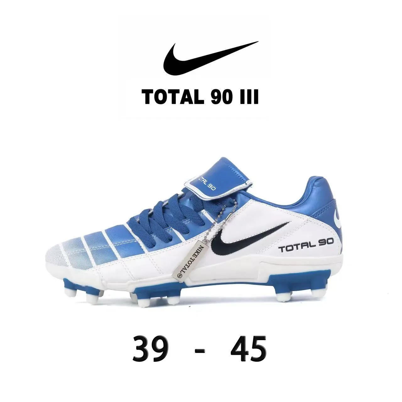 Nike Total 90 III أحذية كرة القدم البيضاء والأحمر للأرض الصلبة 9