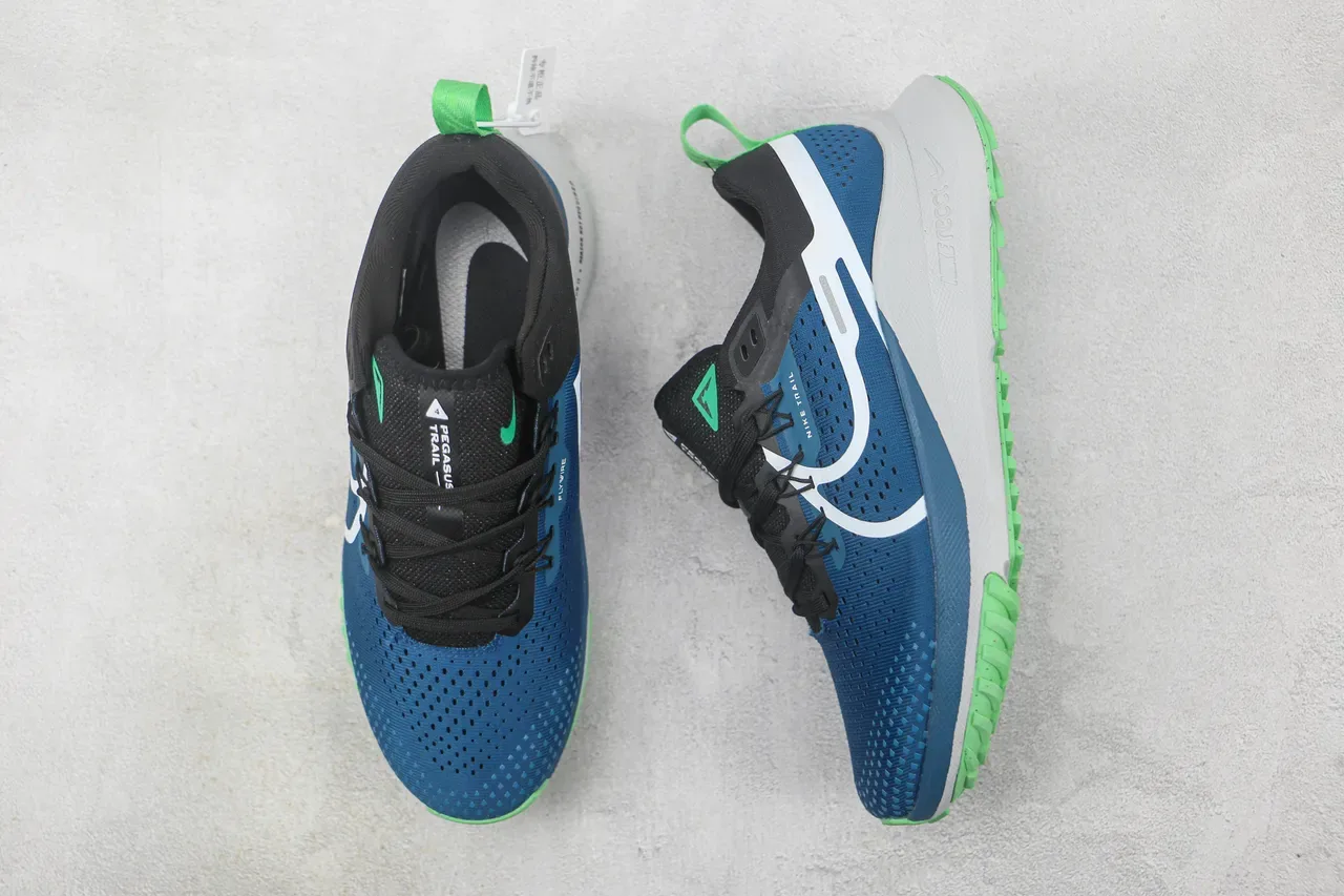 Nike Trail React Blue Black White Lime Green Running Shoes 3