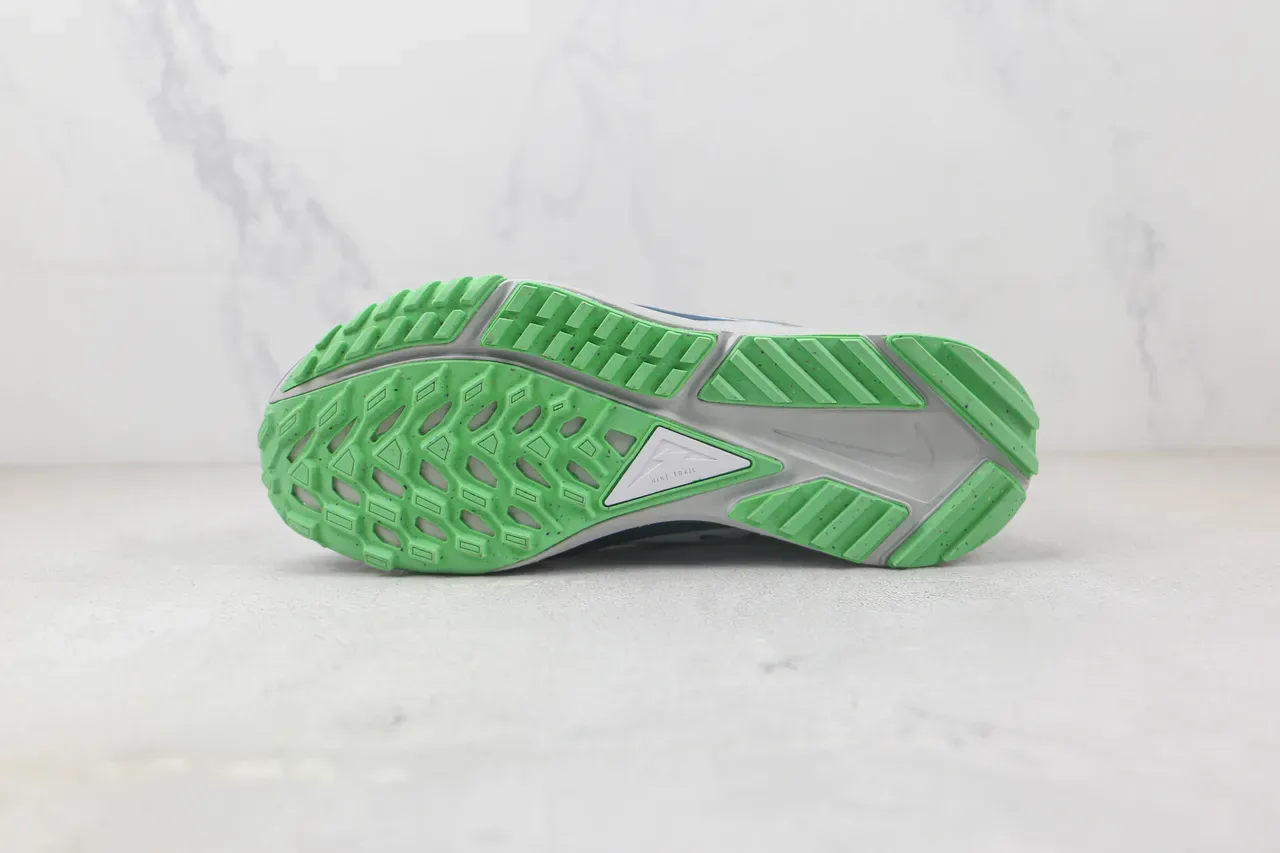 Nike Trail React Blue Black White Lime Green Running Shoes 8