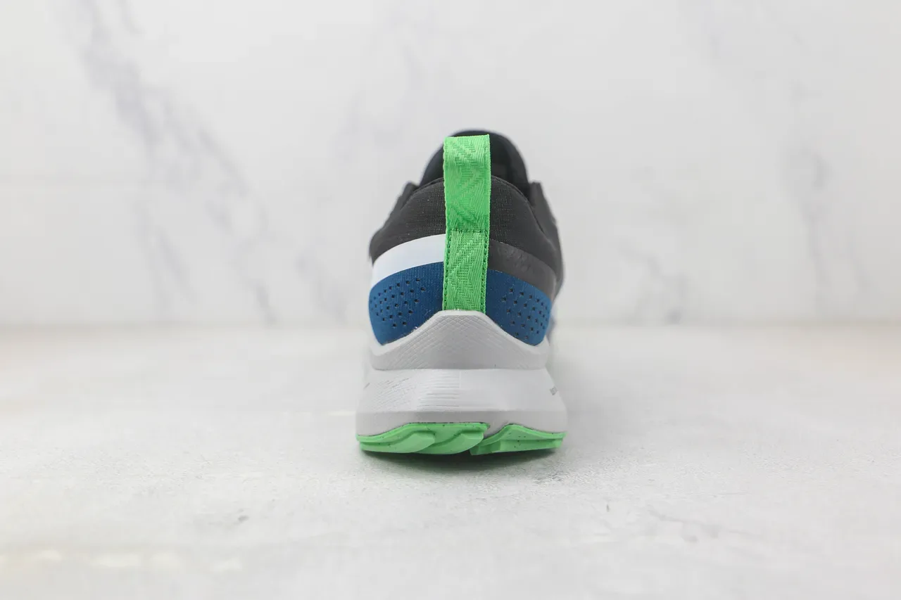 Nike Trail React Blue Black White Lime Green Running Shoes 9