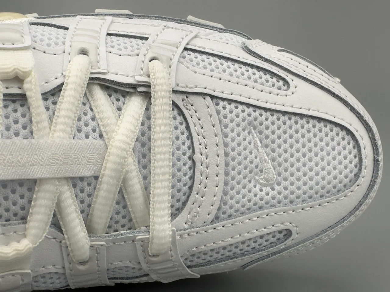 Nike White Beige Layered Synthetic Cage Breathable Mesh Panels Lifestyle Sneakers 6