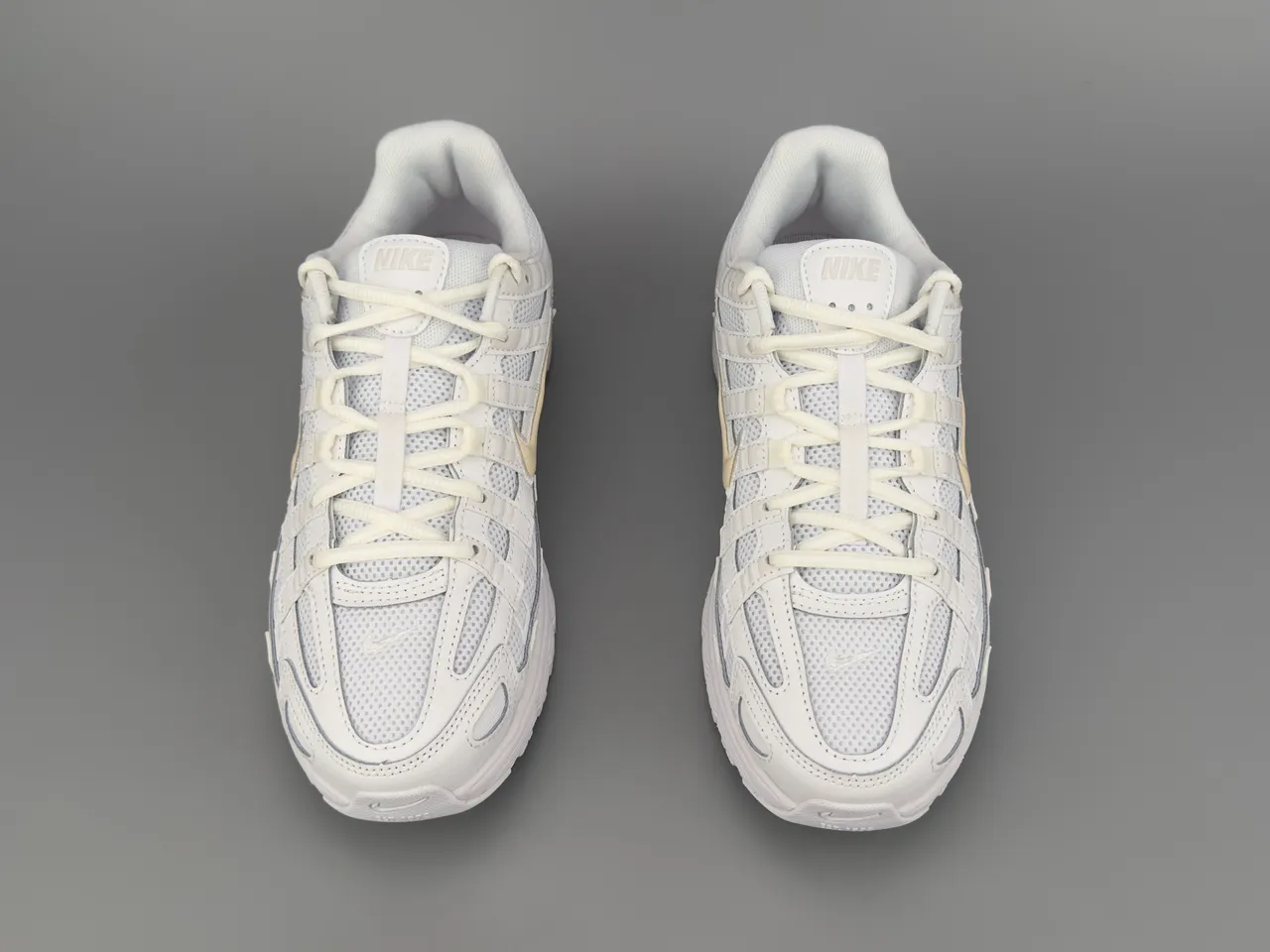 Nike White Beige Layered Synthetic Cage Breathable Mesh Panels Lifestyle Sneakers 7