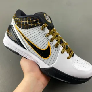 Nike White Black High-Top Ribbed Synthetic Overlay Basketball Shoes