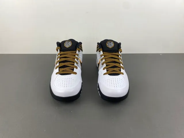 Nike White Black High-Top Ribbed Synthetic Overlay Basketball Shoes 12