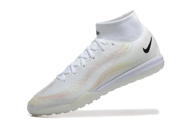 Nike Chaussures de Football Turf Blanc et Noir Hautes à Collet Sock-Fit 5
