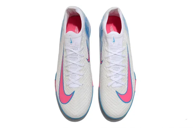 Nike Chaussures de Football Synthétique Overlay Bas Gazon Blanc Bleu 2