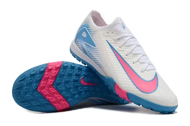 Nike Chaussures de Football Synthétique Overlay Bas Gazon Blanc Bleu 3
