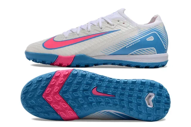 Nike Chaussures de Football Synthétique Overlay Bas Gazon Blanc Bleu 5
