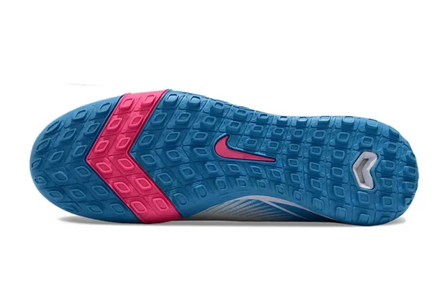 Nike Chaussures de Football Synthétique Overlay Bas Gazon Blanc Bleu 6