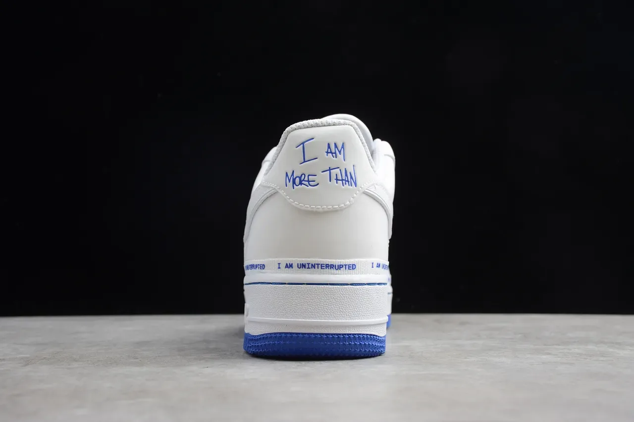 Nike White Blue Low-Top Leather Upper Lifestyle Sneakers 9