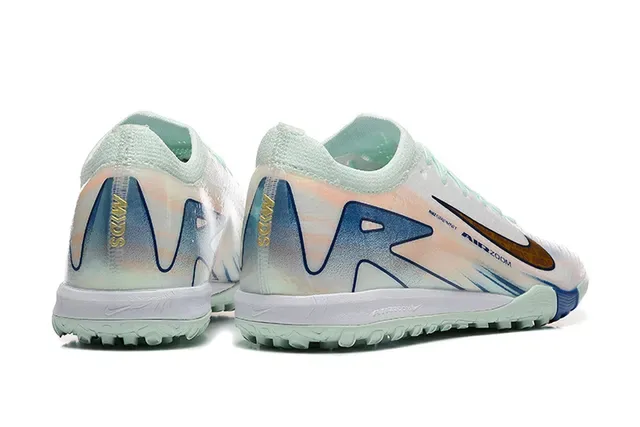 Nike White Blue Low-Top Synthetic Upper Iridescent Gradient Overlay Sneakers 2