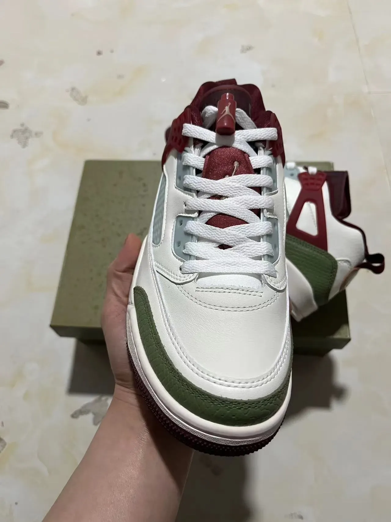 Nike White Burgundy High-Top Layered Synthetic And Leather Upper Lifestyle Sneakers 3