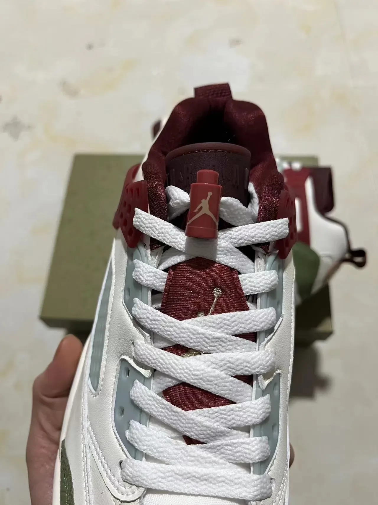 Nike White Burgundy High-Top Layered Synthetic And Leather Upper Lifestyle Sneakers 4