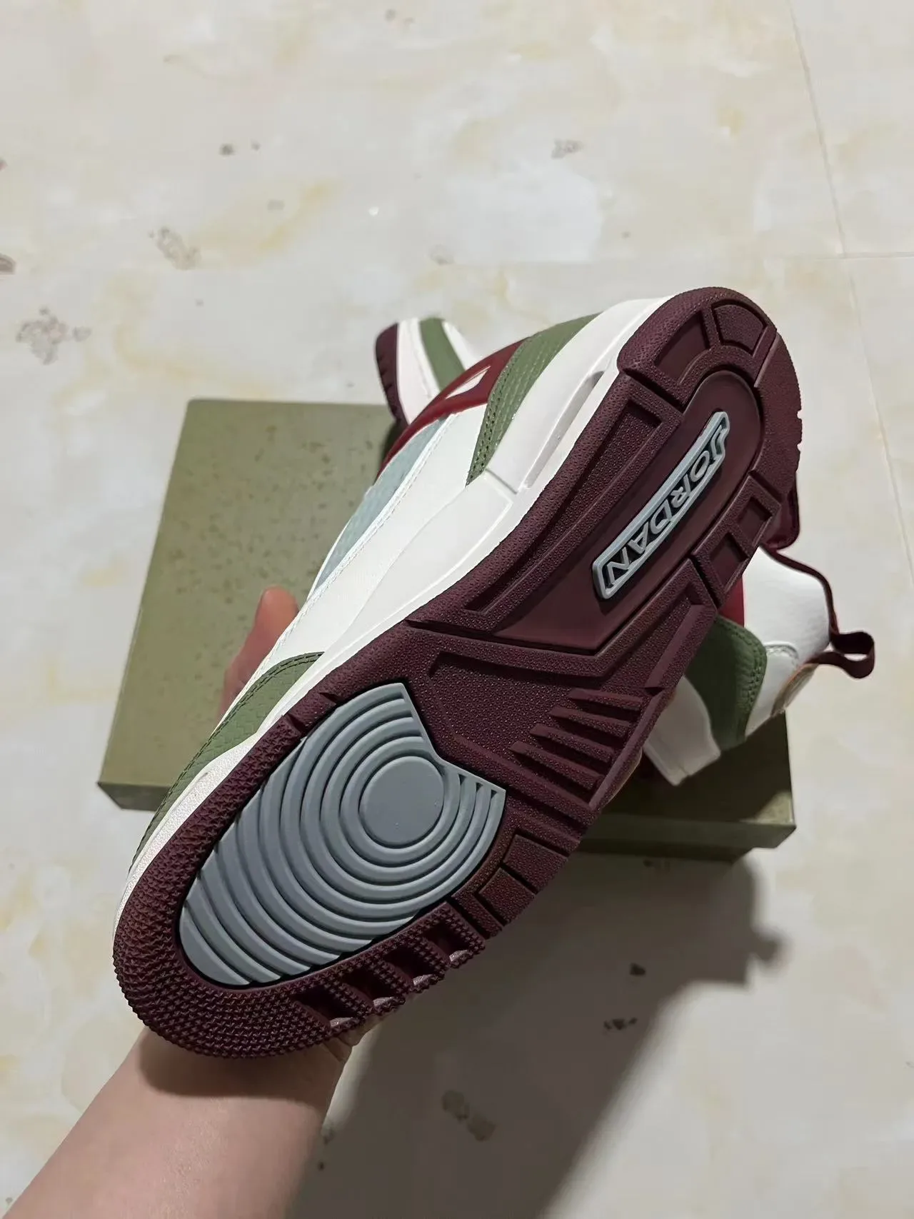 Nike White Burgundy High-Top Layered Synthetic And Leather Upper Lifestyle Sneakers 6