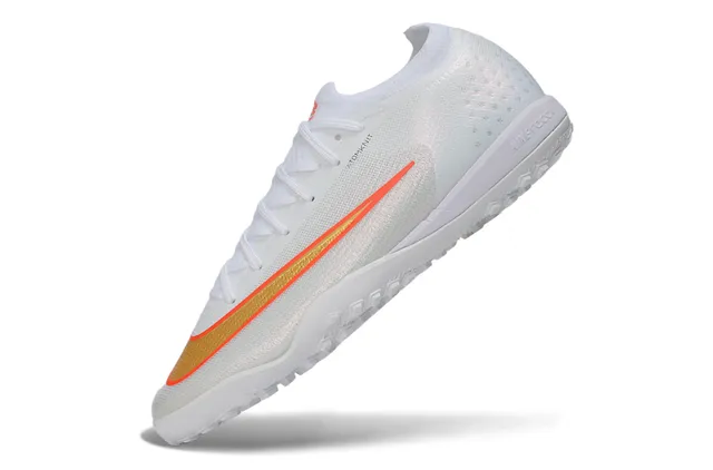 Nike White Gold Atomknit Engineered Mesh Upper Low-Cut Sock-Like Collar Turf Soccer Shoes 2