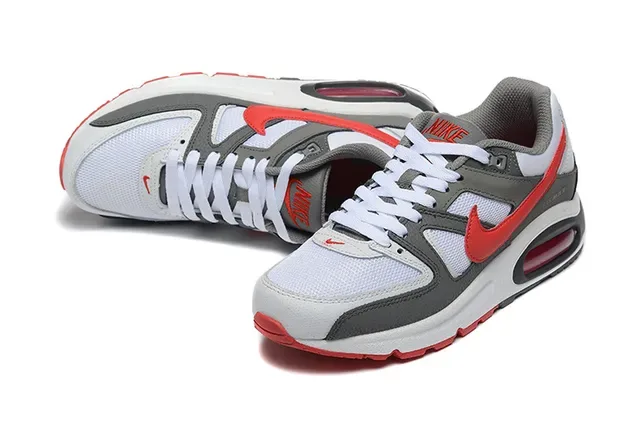 Nike White Gray Layered Synthetic Cage Visible Air Max Heel Unit Lifestyle Sneakers 4