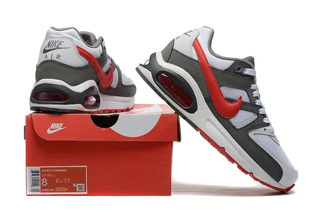 Nike White Gray Layered Synthetic Cage Visible Air Max Heel Unit Lifestyle Sneakers 6