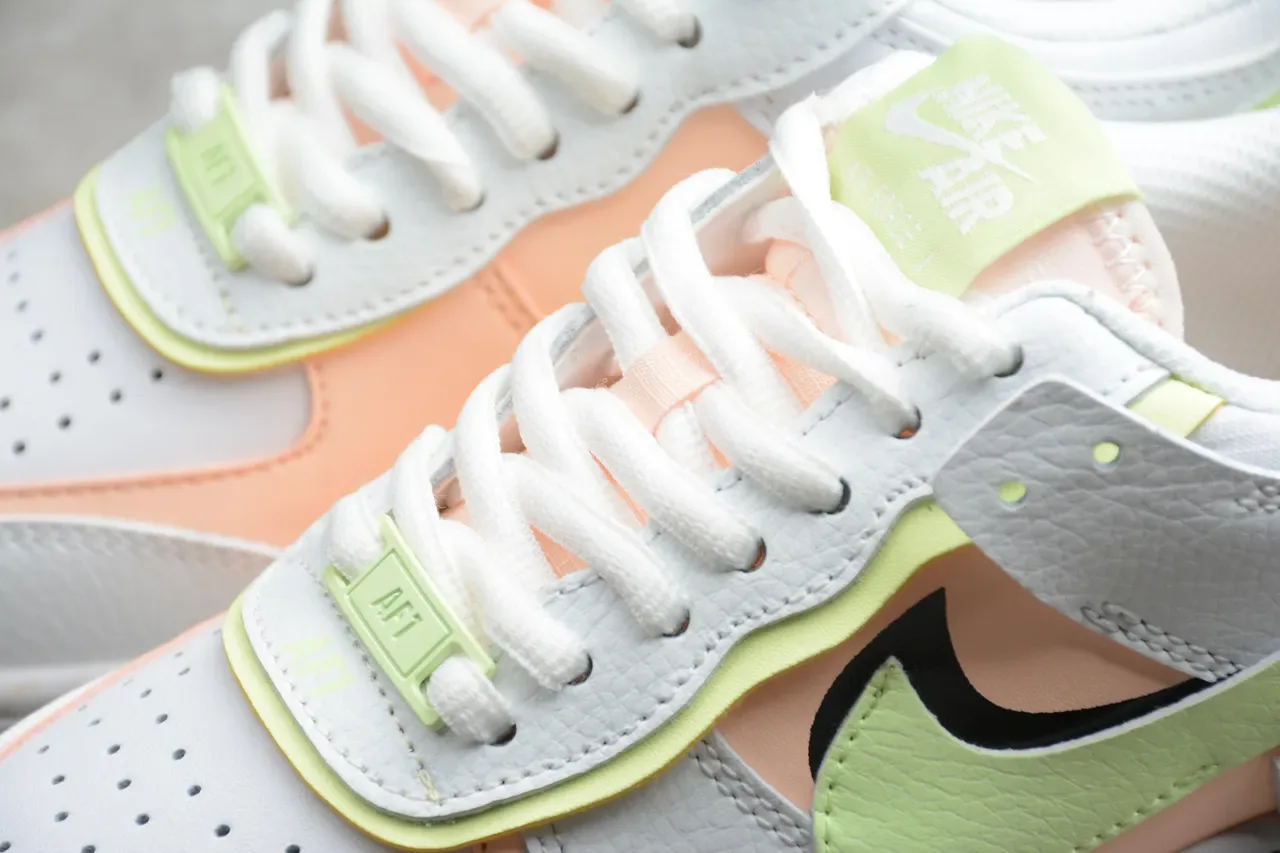 Nike Chaussures Lifestyle Blanc Vert Semelle Plateforme Superpositions de Matériau Synthétique en Couches 8