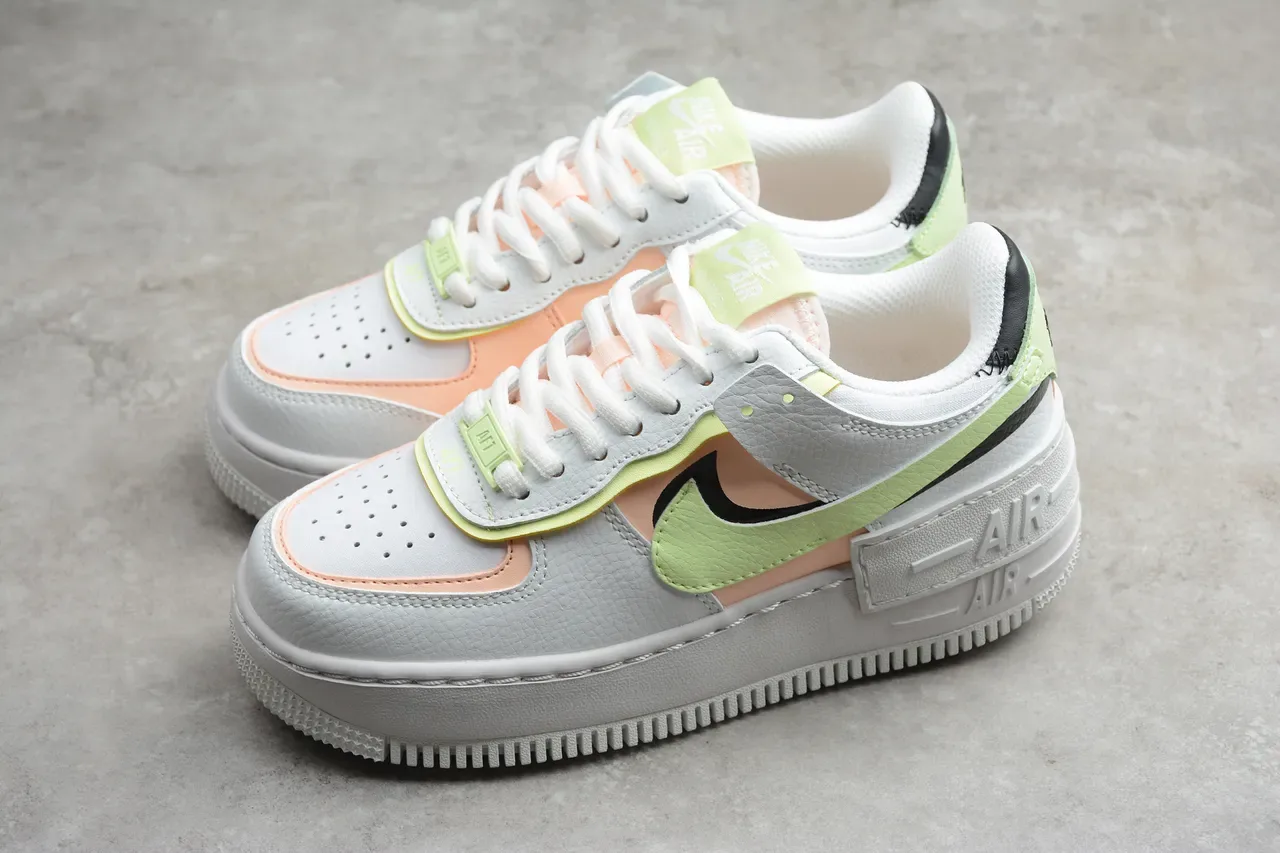 Nike Chaussures Lifestyle Blanc Vert Semelle Plateforme Superpositions de Matériau Synthétique en Couches 10