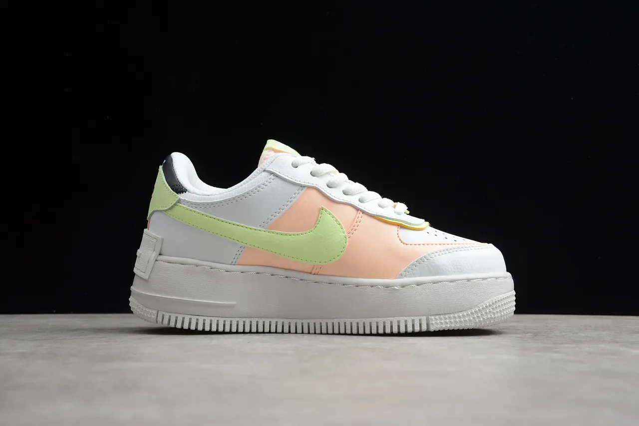 Nike Chaussures Lifestyle Blanc Vert Semelle Plateforme Superpositions de Matériau Synthétique en Couches 14