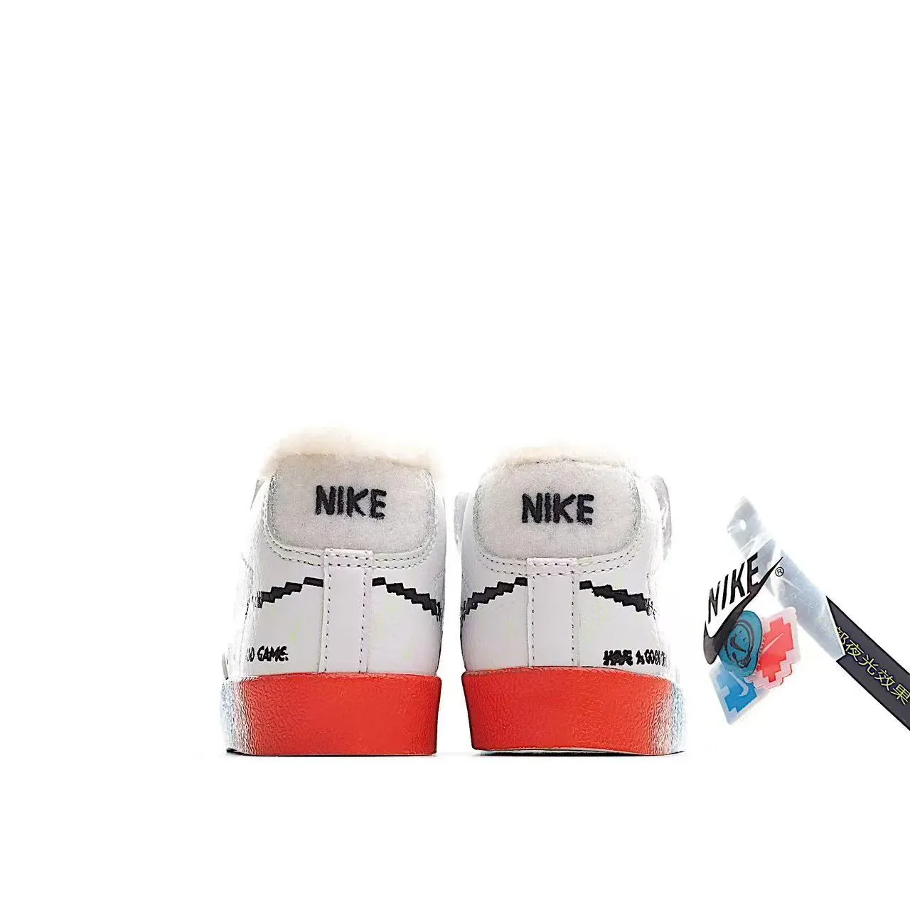 Nike White Multicolor High-Top Padded Collar Lifestyle Sneakers 21