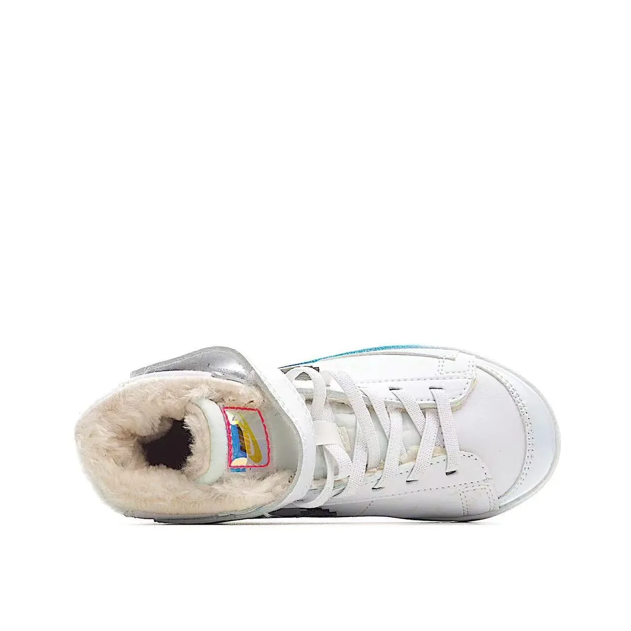 Nike White Multicolor High-Top Padded Collar Lifestyle Sneakers 24