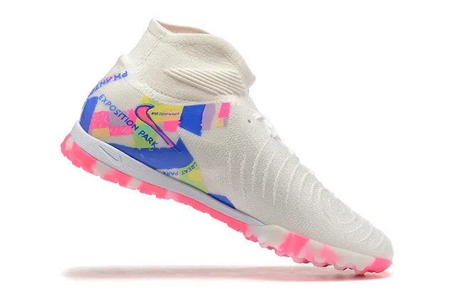 Nike Blanc Multicolore Haut Col de Chaussette Imprimé Graphique Géométrique Chaussures de Football pour Pelouse 4