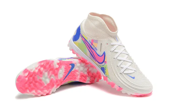 Nike Blanc Multicolore Haut Col de Chaussette Imprimé Graphique Géométrique Chaussures de Football pour Pelouse 6