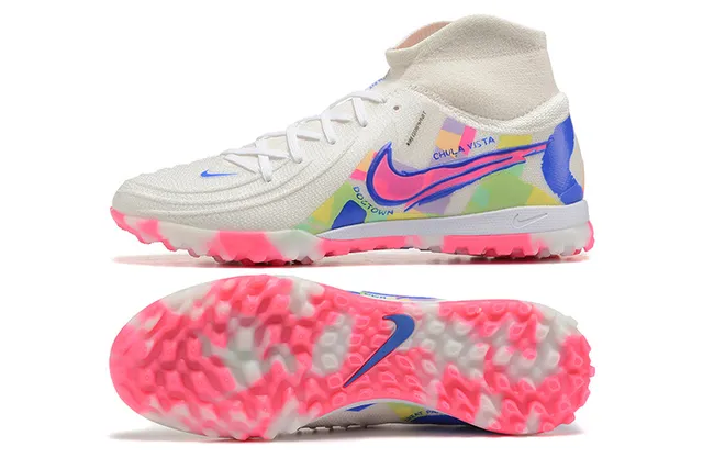 Nike Blanc Multicolore Haut Col de Chaussette Imprimé Graphique Géométrique Chaussures de Football pour Pelouse 9