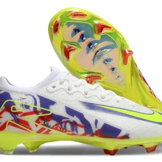 Nike White Multicolor Low-Cut Graphic-Print Upper Firm-Ground Soccer Shoes