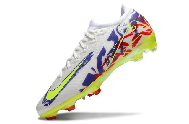 Nike White Multicolor Low-Cut Graphic-Print Upper Firm-Ground Soccer Shoes 3
